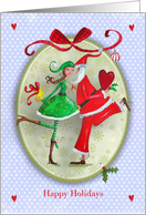 Christmas - Happy Holidays - Santa in Love card