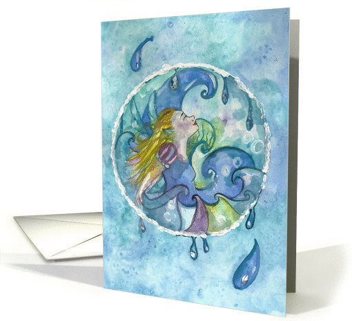 Water element fairy blank greetig card (1109016)