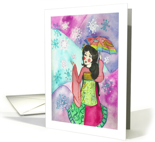 Snowflake geisha holiday card (1344548)