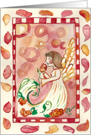Angel and a rose blank Greeting card