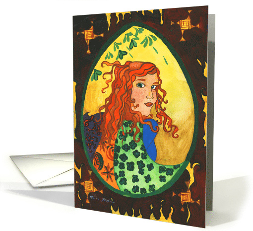 Blank Card - Brigid the Irish goddess of the sun and fire card