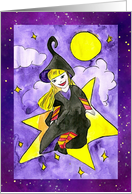 Star Witch Happy Halloween card