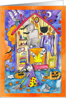 Witch House Happy Halloween card