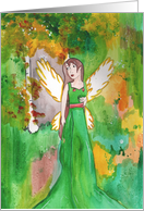 Angel and autumn forrest Card