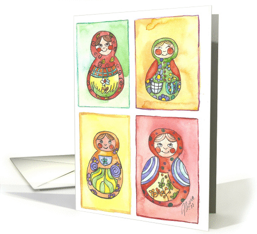 Matryoshkas smile on your birthday card (921334)