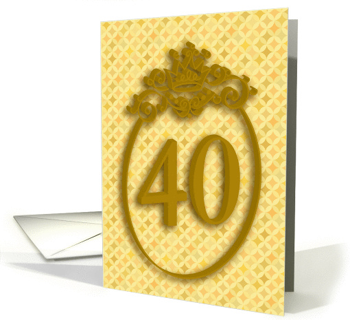 Happy 40th Birthday, Crown, Big Plaid '40' card (934281)