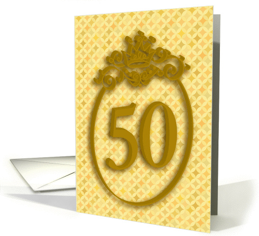 Happy 50th Birthday, Crown, Big Plaid '50' card (934284)