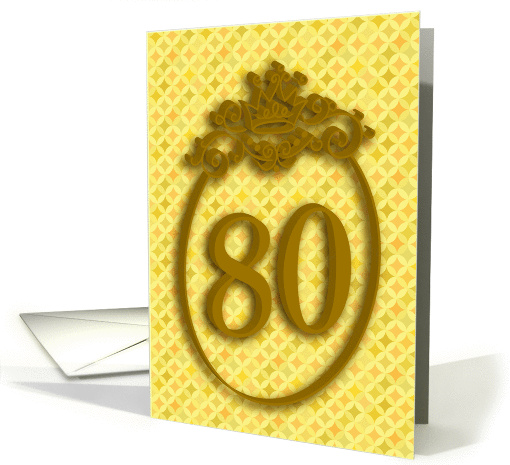 Happy 80th Birthday, Crown, Big '80' card (934288)