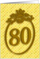 Happy 80th Birthday, Crown, Big ’80’ card