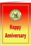 38 Year, Medallion Happy Anniversary card