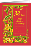 38 Years Happy Sobriety Anniversary card