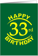 33 YEARS, Happy Birthday card