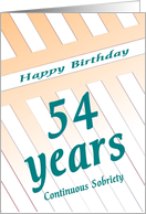 54 Years Happy Sobriety Birthday card