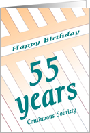 55 Years Happy Sobriety Birthday card