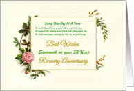 32 Years, Savannah, One Day At A Time, Pink Rose. Custom Text card