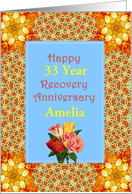 33 Years, Amelia Flower border digital art, Custom Text card
