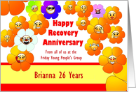 26 Years Brianna, The flowers have faces. From all of us, Custom Text card