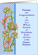 38 Years Victoria, Pink Roses, From all of us, Custom Text card