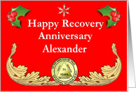 34 Years Alexander, Snowflake, Holly and Recovery. A Custom Text Card