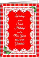 Sober Holiday wishes and a Gratitude filled New Year card