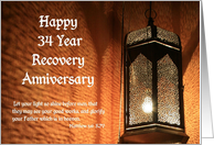 34 Year, Let your Recovery Light shine. card