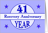 41 Year, Recovery Anniversary card