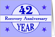42 Year, Recovery Anniversary card