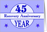 45 Year, Recovery Anniversary card