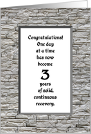 3 Years, Happy Recovery Anniversary card