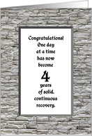 4 Years, Happy Recovery Anniversary card