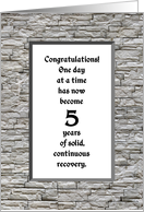 5 Years, Happy Recovery Anniversary card