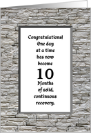 10 Months, Happy Recovery Anniversary card