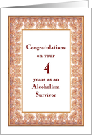4 Years, Congratulations Alcoholism Survivor card