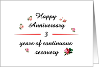 3 Years, Happy Recovery Anniversary card