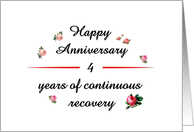 4 Years, Happy Recovery Anniversary card