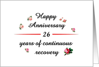 26 Years, Happy Recovery Anniversary card