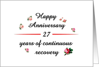 27 Years, Happy Recovery Anniversary card