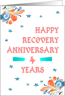 4 Years, Happy Recovery Anniversary, star studded card