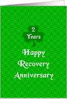 2 Years, Happy Recovery Anniversary, Shamrock Trinity card