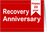 20 Year, Red Ticket, Happy Recovery Anniversary card