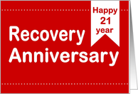 21 Year, Red Ticket, Happy Recovery Anniversary card