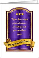Any Year, Continuous Recovery blue congratulations plaque card