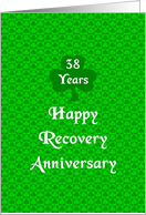 38 Years, Happy Recovery Anniversary, Shamrock Trinity card