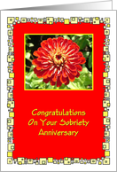 Congratulations, Sobriety Anniversary, Red Flower, card