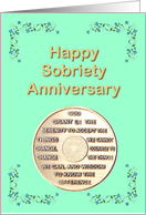 Happy Sobriety Anniversary, We Serenity Prayer, card