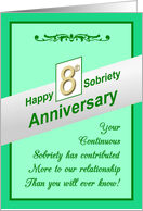 Happy EIGHTH YEAR, Sobriety Anniversary, card