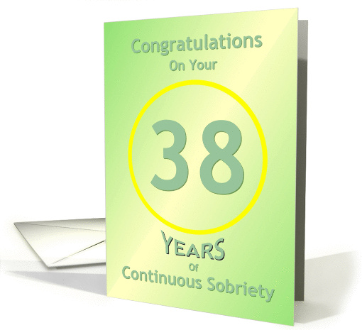 Congratulations, 38 Years, Happy Recovery Anniversary , card (932762)