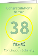 Congratulations, 38 Years, Happy Recovery Anniversary , card