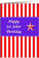 1 Year Happy Sober Birthday card