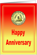 5 MONTHS, Medallion Happy Anniversary card
